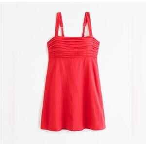 NWT A&F Emerson Linen Blend Red Mini Dress Skort Sz XXL Tall Pleated‎ Front